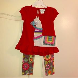 Emily Rose Red Toddler Girls Pants Set